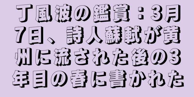 丁風波の鑑賞：3月7日、詩人蘇軾が黄州に流された後の3年目の春に書かれた