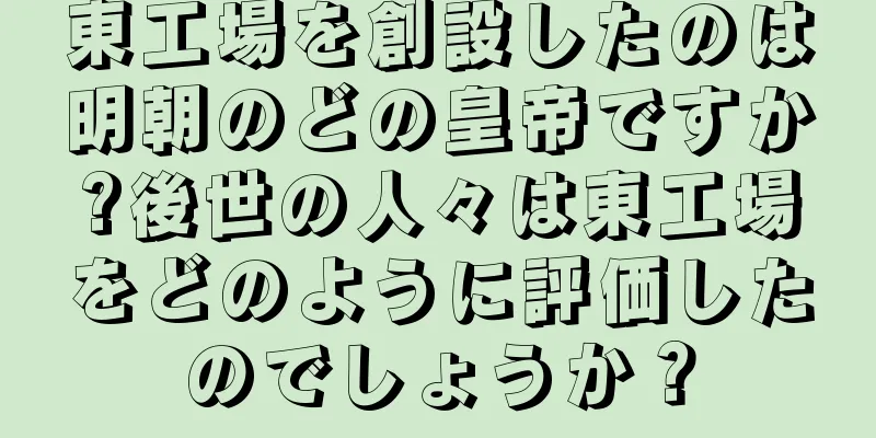 東工場を創設したのは明朝のどの皇帝ですか?後世の人々は東工場をどのように評価したのでしょうか？