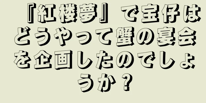 『紅楼夢』で宝仔はどうやって蟹の宴会を企画したのでしょうか？