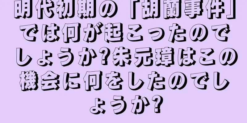 明代初期の「胡蘭事件」では何が起こったのでしょうか?朱元璋はこの機会に何をしたのでしょうか?