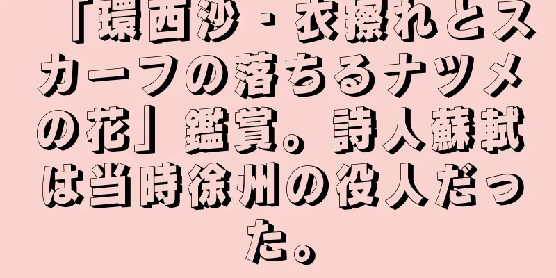 「環西沙・衣擦れとスカーフの落ちるナツメの花」鑑賞。詩人蘇軾は当時徐州の役人だった。