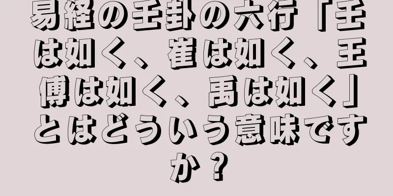 易経の壬卦の六行「壬は如く、崔は如く、王傅は如く、禹は如く」とはどういう意味ですか？