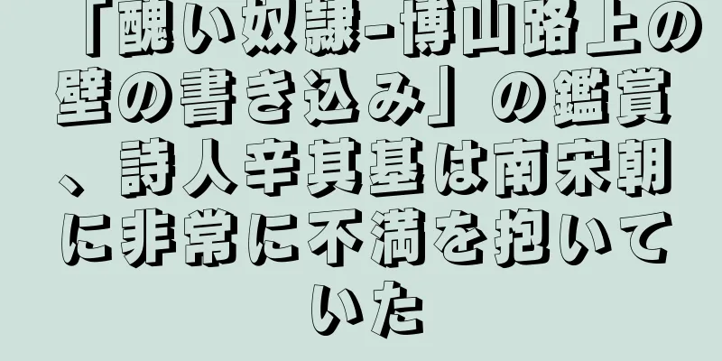 「醜い奴隷-博山路上の壁の書き込み」の鑑賞、詩人辛其基は南宋朝に非常に不満を抱いていた