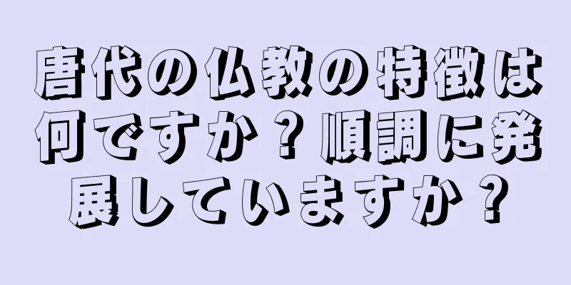 唐代の仏教の特徴は何ですか？順調に発展していますか？
