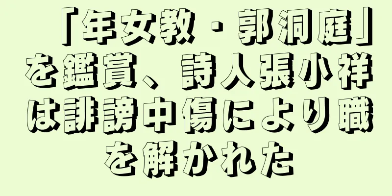 「年女教・郭洞庭」を鑑賞、詩人張小祥は誹謗中傷により職を解かれた