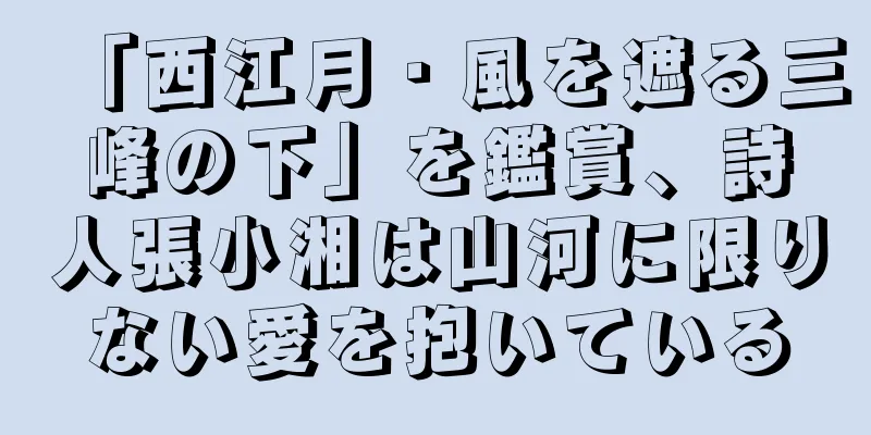 「西江月・風を遮る三峰の下」を鑑賞、詩人張小湘は山河に限りない愛を抱いている