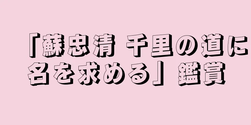 「蘇忠清 千里の道に名を求める」鑑賞
