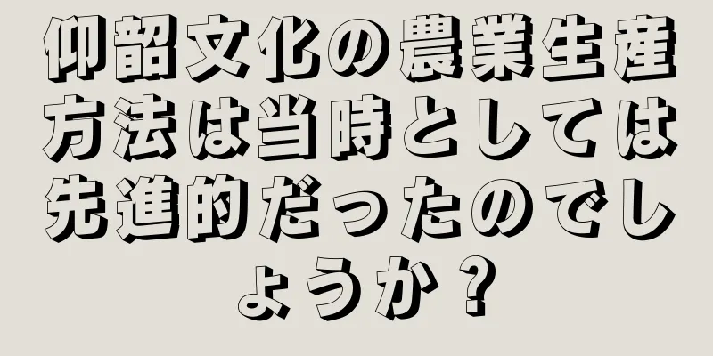 仰韶文化の農業生産方法は当時としては先進的だったのでしょうか？