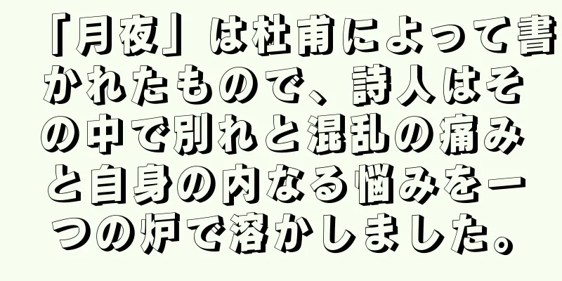 「月夜」は杜甫によって書かれたもので、詩人はその中で別れと混乱の痛みと自身の内なる悩みを一つの炉で溶かしました。