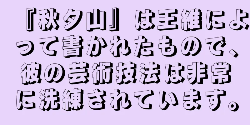 『秋夕山』は王維によって書かれたもので、彼の芸術技法は非常に洗練されています。