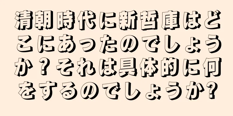 清朝時代に新哲庫はどこにあったのでしょうか？それは具体的に何をするのでしょうか?