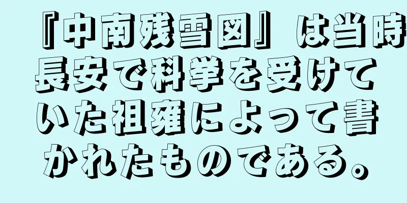 『中南残雪図』は当時長安で科挙を受けていた祖雍によって書かれたものである。