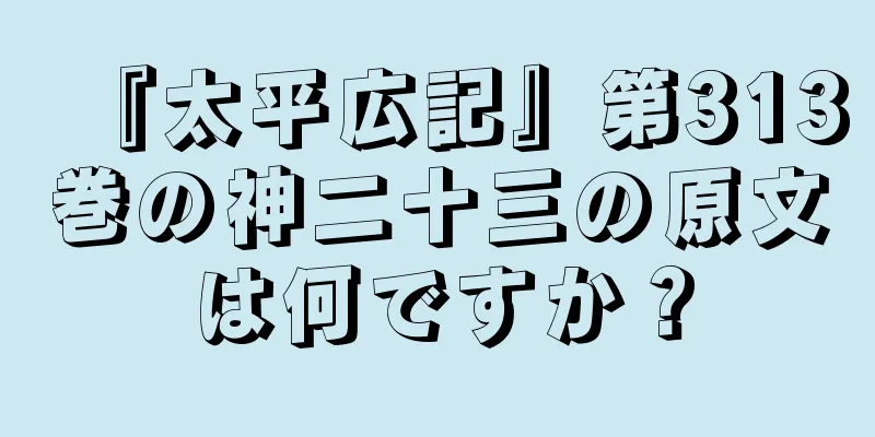 『太平広記』第313巻の神二十三の原文は何ですか？