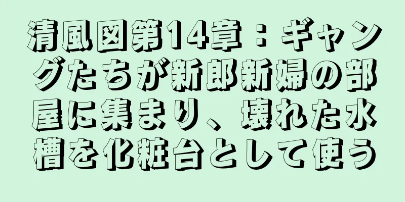 清風図第14章：ギャングたちが新郎新婦の部屋に集まり、壊れた水槽を化粧台として使う