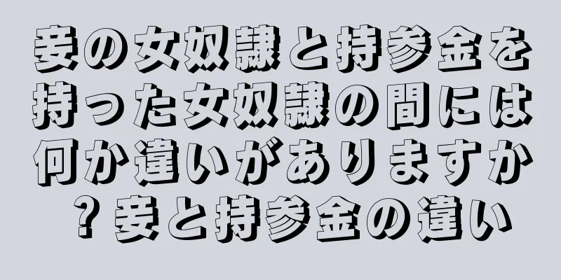 妾の女奴隷と持参金を持った女奴隷の間には何か違いがありますか？妾と持参金の違い