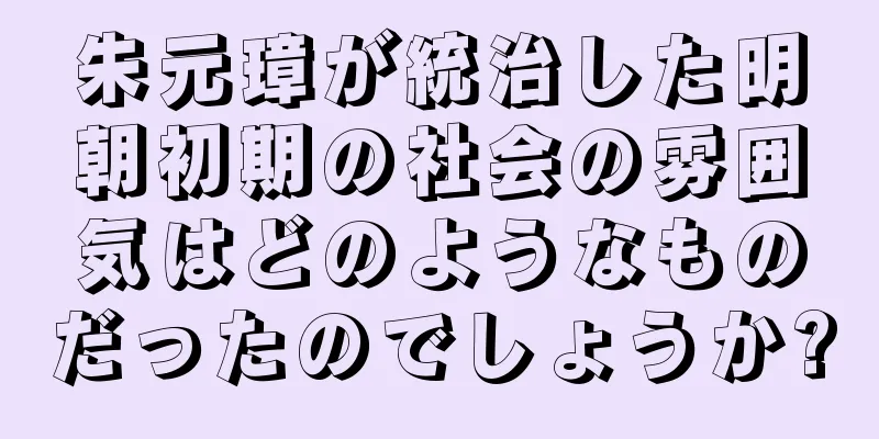 朱元璋が統治した明朝初期の社会の雰囲気はどのようなものだったのでしょうか?