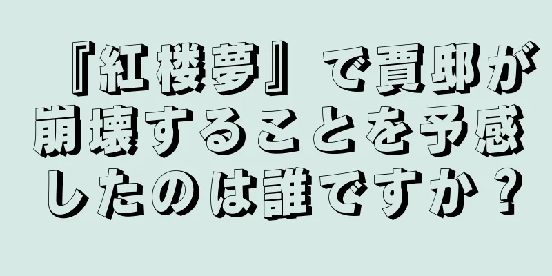 『紅楼夢』で賈邸が崩壊することを予感したのは誰ですか？