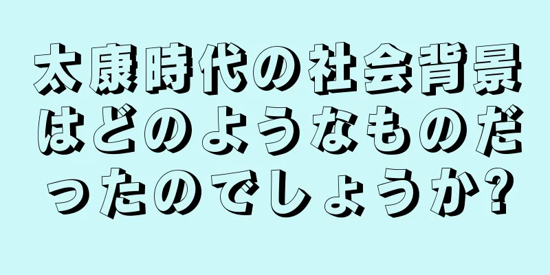 太康時代の社会背景はどのようなものだったのでしょうか?