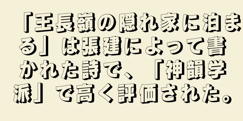 「王長嶺の隠れ家に泊まる」は張建によって書かれた詩で、「神韻学派」で高く評価された。