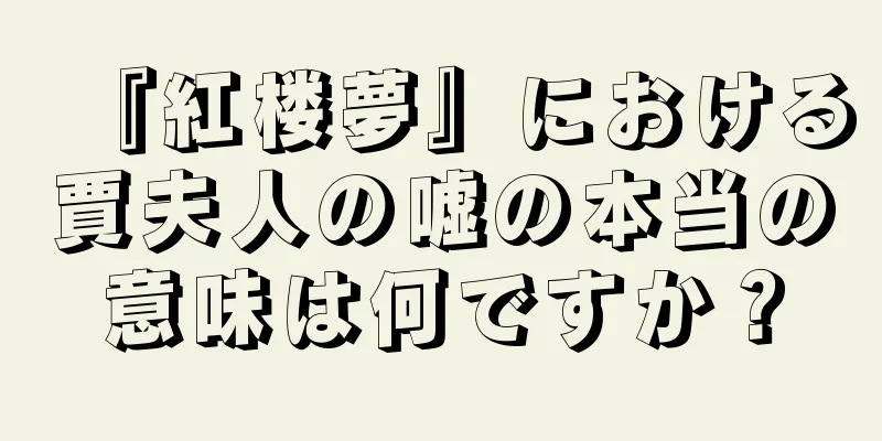 『紅楼夢』における賈夫人の嘘の本当の意味は何ですか？