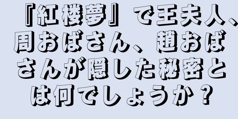 『紅楼夢』で王夫人、周おばさん、趙おばさんが隠した秘密とは何でしょうか？
