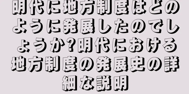明代に地方制度はどのように発展したのでしょうか?明代における地方制度の発展史の詳細な説明