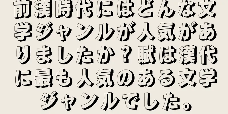 前漢時代にはどんな文学ジャンルが人気がありましたか？賦は漢代に最も人気のある文学ジャンルでした。