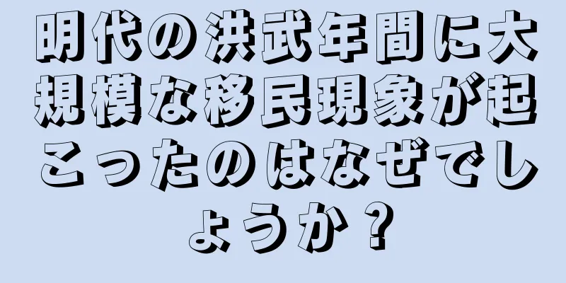 明代の洪武年間に大規模な移民現象が起こったのはなぜでしょうか？