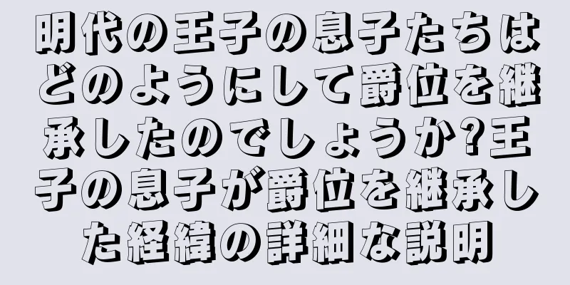 明代の王子の息子たちはどのようにして爵位を継承したのでしょうか?王子の息子が爵位を継承した経緯の詳細な説明
