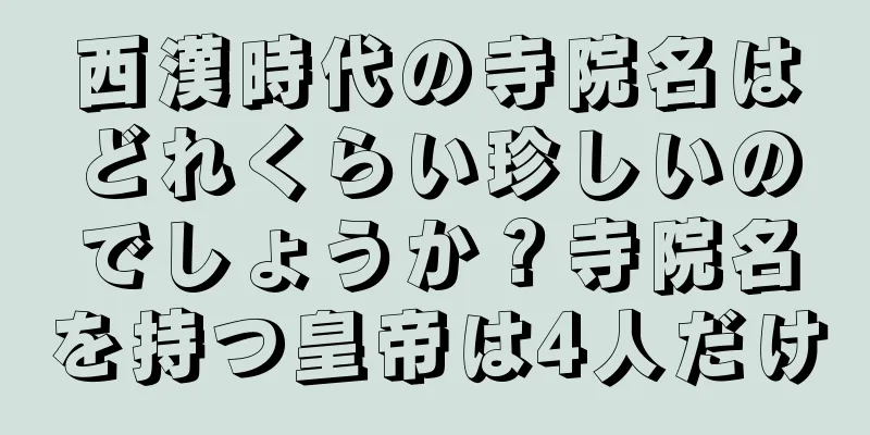 西漢時代の寺院名はどれくらい珍しいのでしょうか？寺院名を持つ皇帝は4人だけ