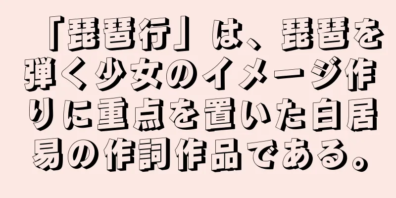 「琵琶行」は、琵琶を弾く少女のイメージ作りに重点を置いた白居易の作詞作品である。
