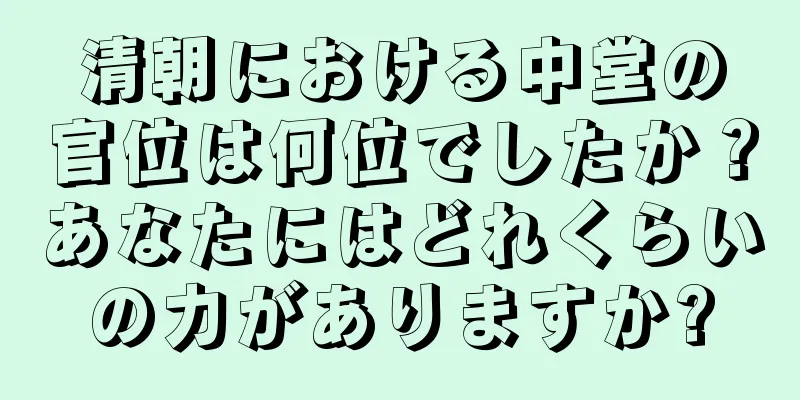 清朝における中堂の官位は何位でしたか？あなたにはどれくらいの力がありますか?