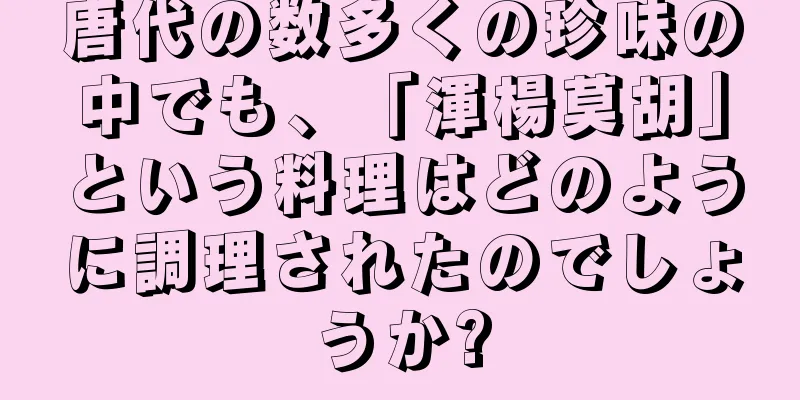 唐代の数多くの珍味の中でも、「渾楊莫胡」という料理はどのように調理されたのでしょうか?