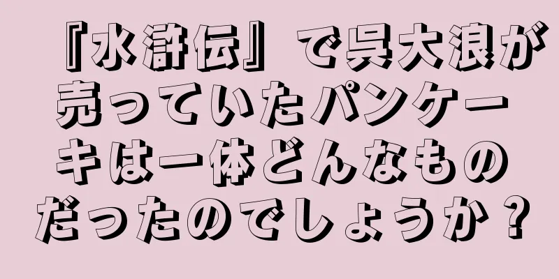 『水滸伝』で呉大浪が売っていたパンケーキは一体どんなものだったのでしょうか？