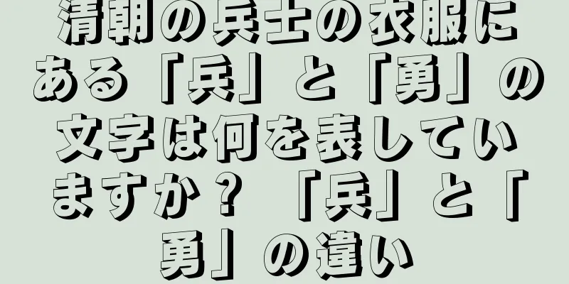 清朝の兵士の衣服にある「兵」と「勇」の文字は何を表していますか？ 「兵」と「勇」の違い