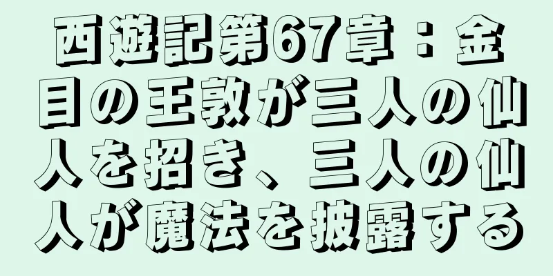 西遊記第67章：金目の王敦が三人の仙人を招き、三人の仙人が魔法を披露する