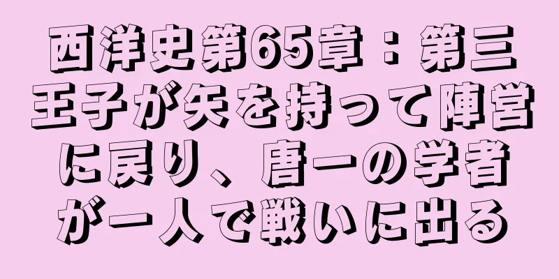 西洋史第65章：第三王子が矢を持って陣営に戻り、唐一の学者が一人で戦いに出る