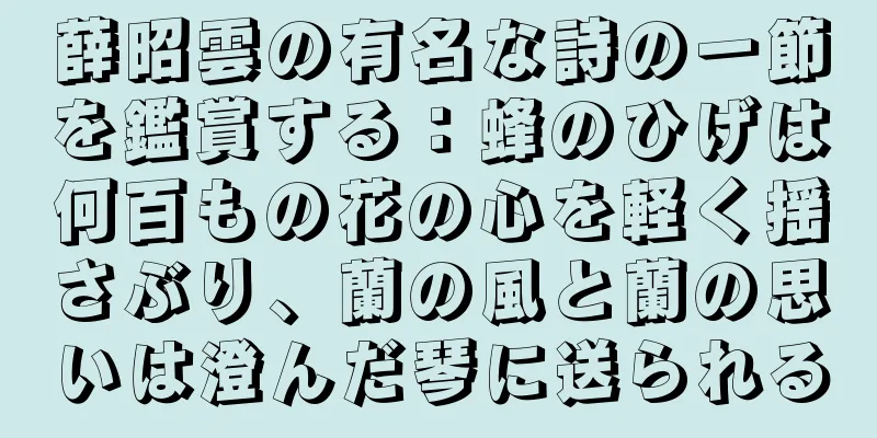薛昭雲の有名な詩の一節を鑑賞する：蜂のひげは何百もの花の心を軽く揺さぶり、蘭の風と蘭の思いは澄んだ琴に送られる