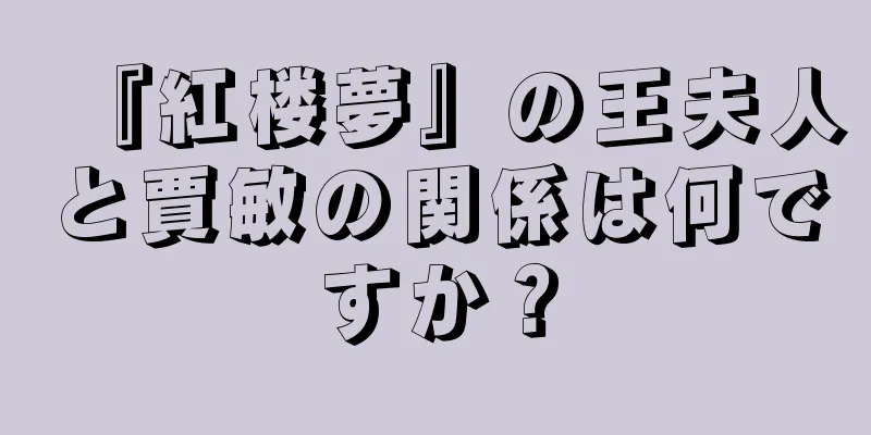 『紅楼夢』の王夫人と賈敏の関係は何ですか？