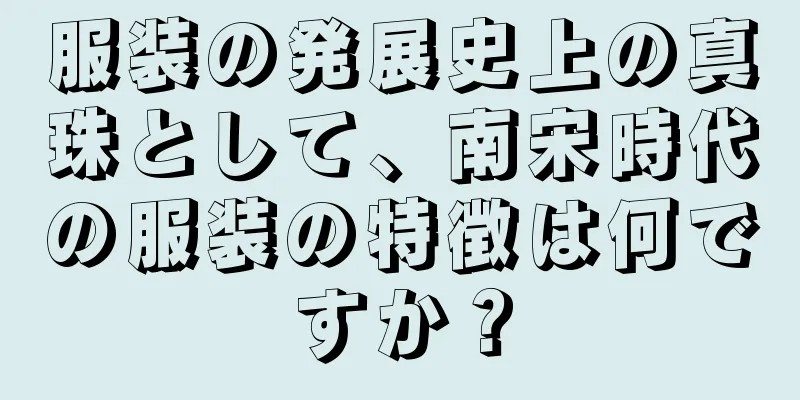 服装の発展史上の真珠として、南宋時代の服装の特徴は何ですか？