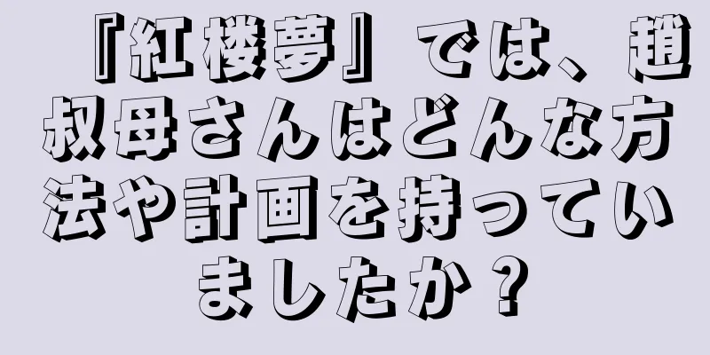 『紅楼夢』では、趙叔母さんはどんな方法や計画を持っていましたか？