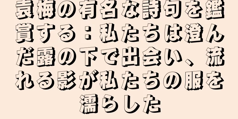 袁梅の有名な詩句を鑑賞する：私たちは澄んだ露の下で出会い、流れる影が私たちの服を濡らした