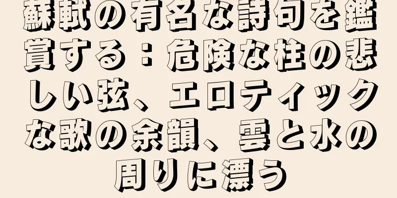蘇軾の有名な詩句を鑑賞する：危険な柱の悲しい弦、エロティックな歌の余韻、雲と水の周りに漂う