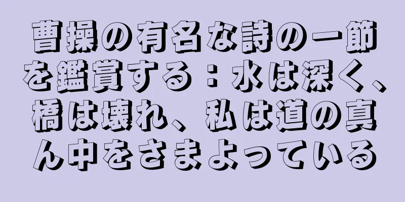 曹操の有名な詩の一節を鑑賞する：水は深く、橋は壊れ、私は道の真ん中をさまよっている