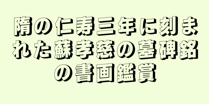 隋の仁寿三年に刻まれた蘇孝慈の墓碑銘の書画鑑賞