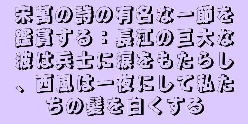 宋萬の詩の有名な一節を鑑賞する：長江の巨大な波は兵士に涙をもたらし、西風は一夜にして私たちの髪を白くする