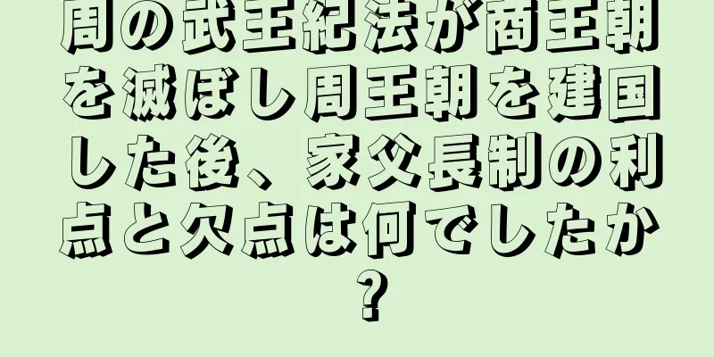 周の武王紀法が商王朝を滅ぼし周王朝を建国した後、家父長制の利点と欠点は何でしたか？