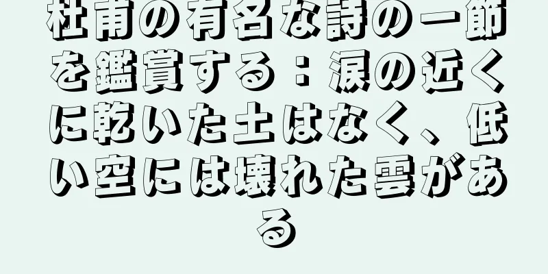 杜甫の有名な詩の一節を鑑賞する：涙の近くに乾いた土はなく、低い空には壊れた雲がある