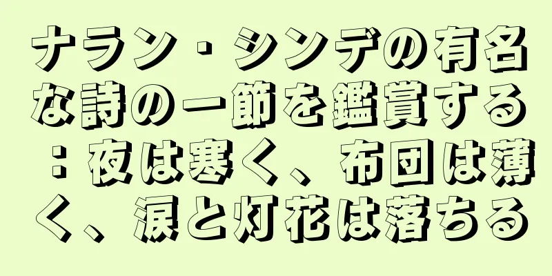ナラン・シンデの有名な詩の一節を鑑賞する：夜は寒く、布団は薄く、涙と灯花は落ちる