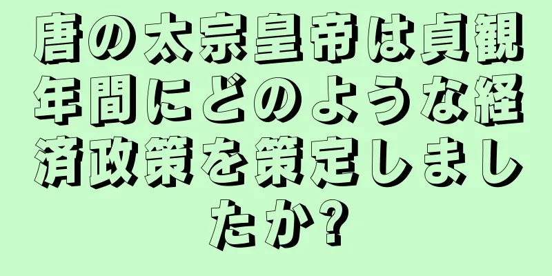 唐の太宗皇帝は貞観年間にどのような経済政策を策定しましたか?